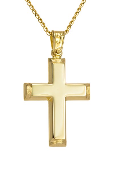 Σταυρός Βάπτισης Χρυσός 14Κ Λουστρέ Οικονομικός 3879