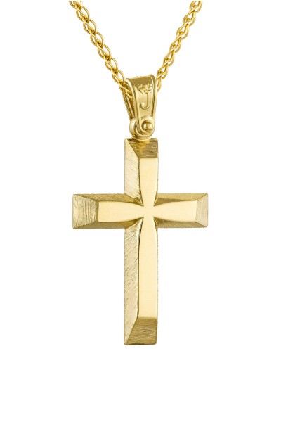 Σταυρός Βάπτισης Χρυσός 14Κ Λουστρέ 5013