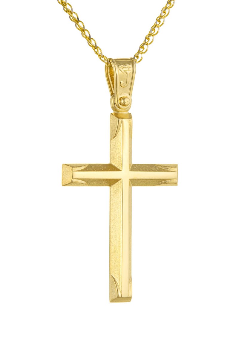 Σταυρός Βάπτισης Χρυσός 14Κ Λουστρέ 6250