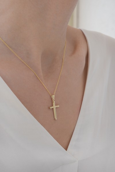 Σταυρός Βάπτισης Χρυσός 14Κ Λουστρέ 6250