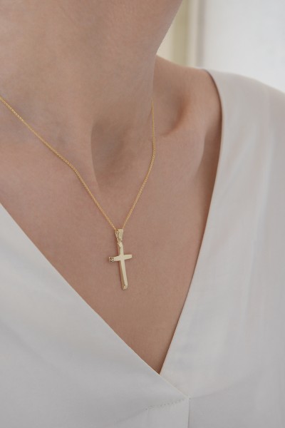 Σταυρός Βάπτισης Χρυσός 14Κ Λουστρέ 6253