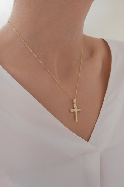 Σταυρός Βάπτισης Χρυσός 14Κ Wavy 6472