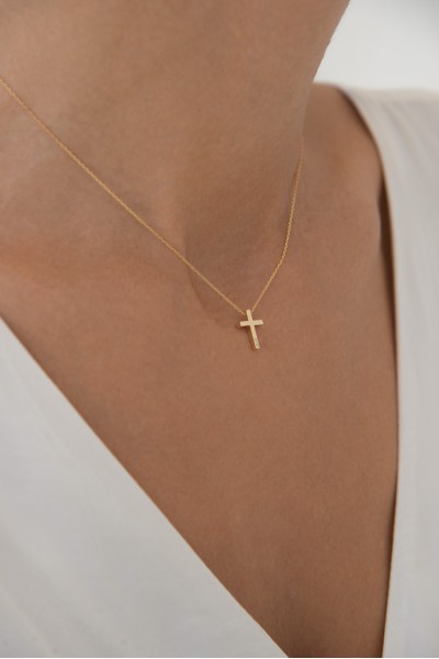 Κολιέ Χρυσό 14Κ Σταυρός Πετράτος