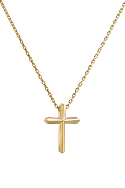 Κολιέ Χρυσό 14Κ Σταυρός Λουστρέ