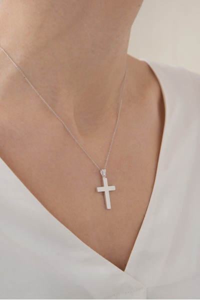 Σταυρός Βάπτισης Λευκόχρυσος 14Κ Λουστρέ 6768