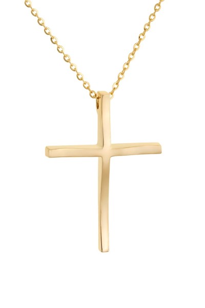 Σετ Σταυρός με Αλυσίδα Χρυσός 14Κ Minimal 4756