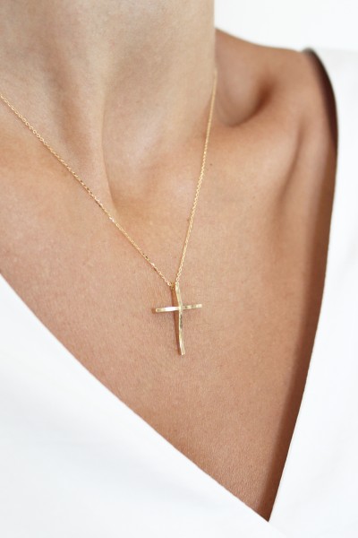 Σετ Σταυρός με Αλυσίδα Χρυσός 14Κ Minimal 4756