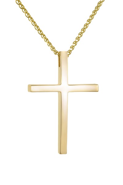 Σταυρός Βάπτισης Χρυσός 14Κ Minimal Διπλής Όψης 5814