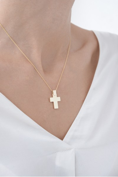 Σταυρός Βάπτισης Χρυσός 14Κ Μασίφ Minimal 5963