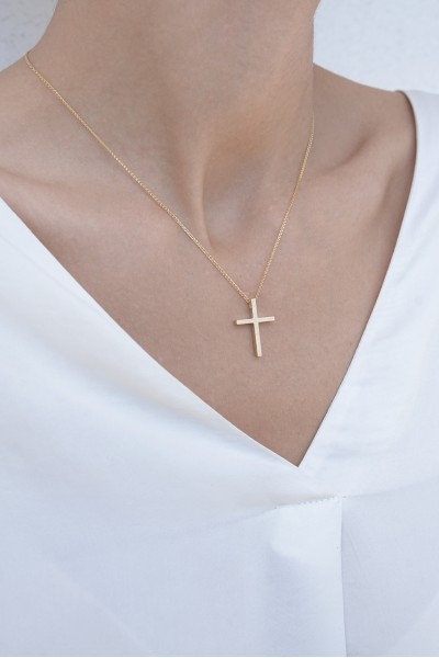 Σταυρός Βάπτισης Χρυσός 14Κ Μασίφ Minimal 5964