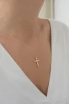 Σετ Σταυρός με Αλυσίδα Χρυσός 14Κ Μασίφ Minimal 6476