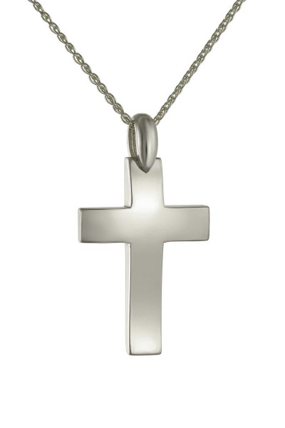 Σταυρός Βάπτισης Λευκόχρυσος 14Κ Minimal 6420