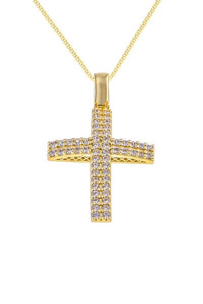 Σταυρός Βάπτισης Χρυσός 14Κ Πετράτος 1018