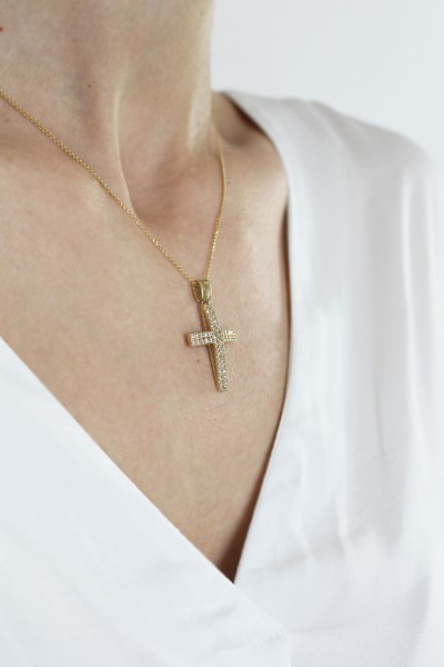 Σταυρός Βάπτισης Χρυσός 14Κ Πετράτος 1018