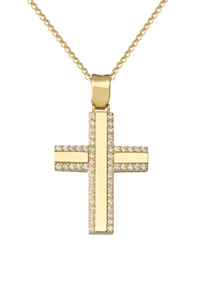 Σταυρός Βάπτισης Χρυσός 14Κ Πετράτος 1674