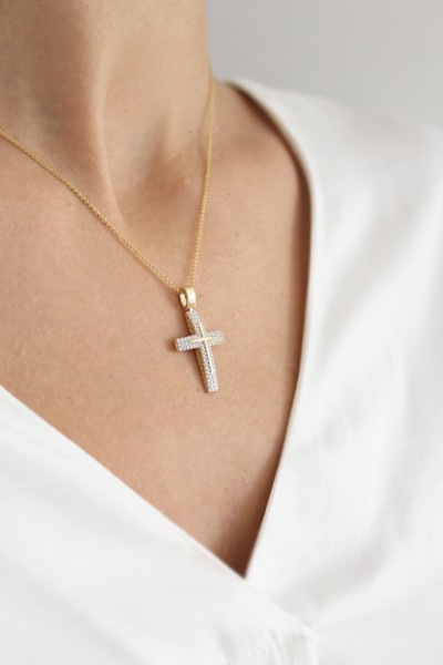 Σταυρός Βάπτισης Χρυσός 14Κ Πετράτος 4062