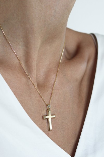 Σταυρός Βάπτισης Χρυσός 14Κ Minimal 5208