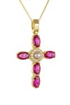 Κρεμαστό Χρυσό 14Κ Pearl Selection Cross