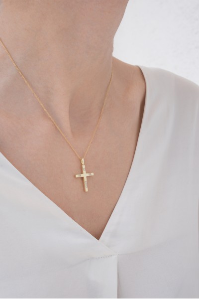 Σταυρός Βάπτισης Χρυσός 14Κ Πετράτος 6341