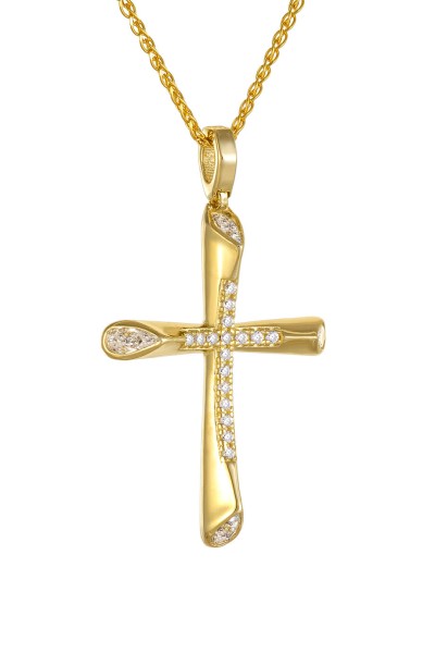 Σταυρός Βάπτισης Χρυσός 14Κ Πετράτος 6344