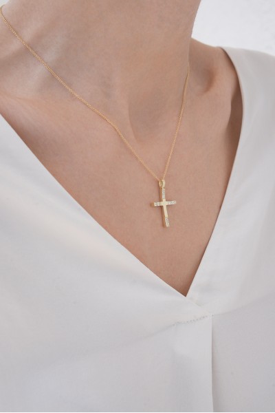 Σταυρός Βάπτισης Χρυσός 14Κ Πετράτος 6345