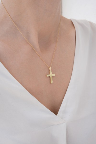 Σταυρός Βάπτισης Χρυσός 14Κ Λουστρέ 6346