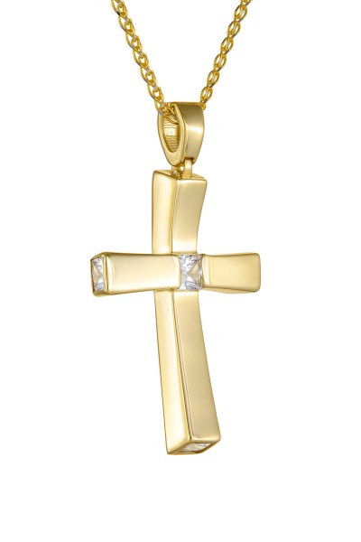 Σταυρός Βάπτισης Χρυσός 14Κ Πετράτος 6347