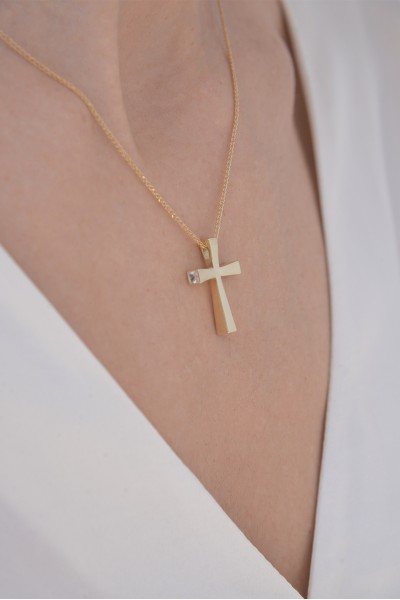 Σταυρός Βάπτισης Χρυσός 14Κ Πετράτος 6351