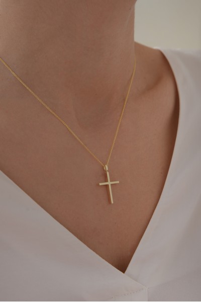 Σταυρός Βάπτισης Χρυσός 14Κ Λουστρέ 6535