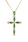 Κρεμαστό Χρυσό 14Κ Emerald Selection Cross