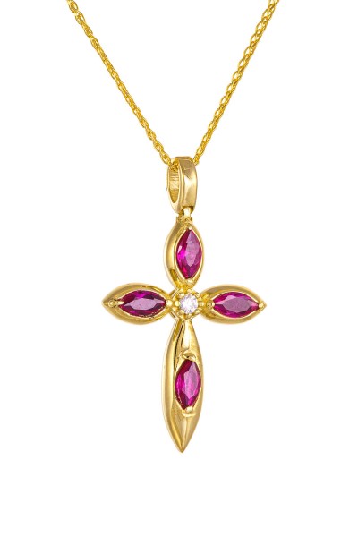 Κρεμαστό Χρυσό 14Κ Selection Cross Διπλής Όψης