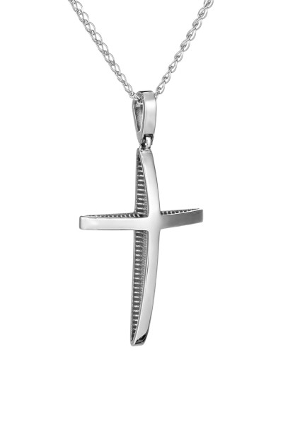 Σταυρός Βάπτισης Λευκόχρυσος 14Κ Οικονομικός Λουστρέ 3517