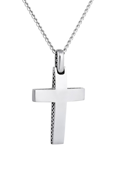 Σταυρός Βάπτισης Λευκόχρυσος 14Κ Οικονομικός 3606