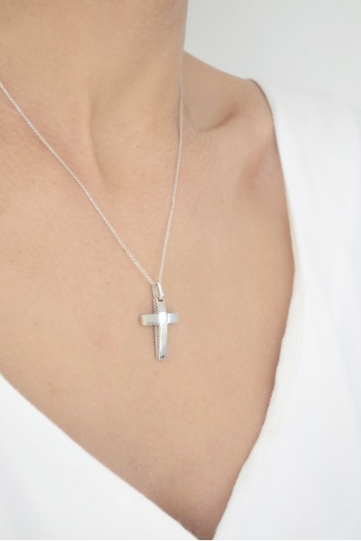 Σταυρός Βάπτισης Λευκόχρυσος 14Κ Οικονομικός 3606