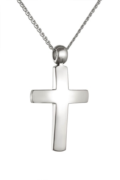 Σταυρός Βάπτισης Λευκόχρυσος 14Κ Λουστρέ 6759