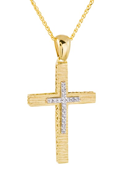 Σταυρός Βάπτισης Χρυσός 14Κ Πετράτος Οικονομικός 3433