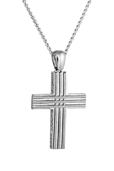 Σταυρός Βάπτισης Λευκόχρυσος 14Κ Οικονομικός 3608