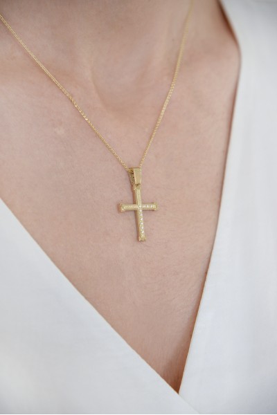 Σταυρός Βάπτισης Χρυσός 14Κ Πετράτος 5119