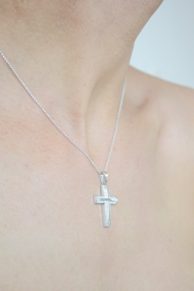 Σταυρός Βάπτισης Λευκόχρυσος 14Κ Χειροποίητος 1685