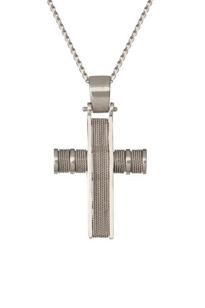 Σταυρός Βάπτισης Λευκόχρυσος 14Κ Χειροποίητος 1701