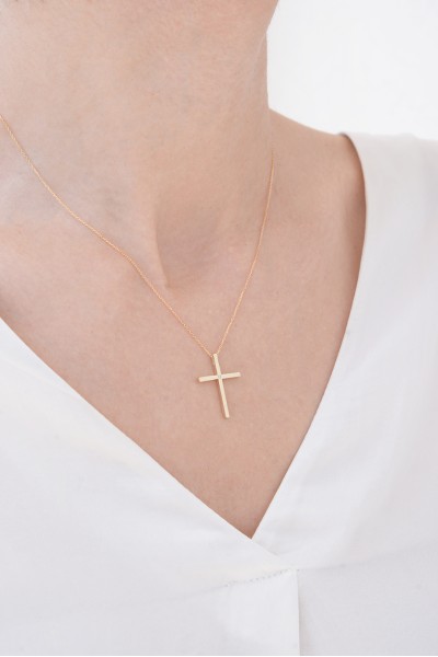 Σετ Σταυρός με Αλυσίδα Χρυσός 14Κ Minimal 6338
