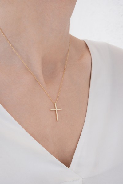 Σταυρός Βάπτισης Χρυσός 14Κ Λουστρέ 6348