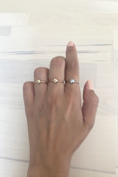 Δαχτυλίδι Ροζ Χρυσό 14Κ Rock Stud