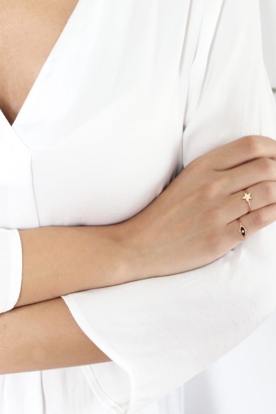 Δαχτυλίδι Ροζ Χρυσό 14Κ Star Shine