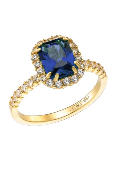 Δαχτυλίδι Χρυσό 14Κ Ροζέτα Ζαφείρι Princess 6424