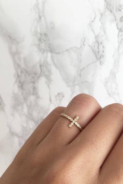 Δαχτυλίδι Χρυσό 14Κ Σταυρός