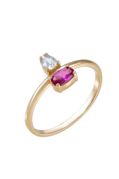 Δαχτυλίδι Χρυσό 14Κ Wine Dots