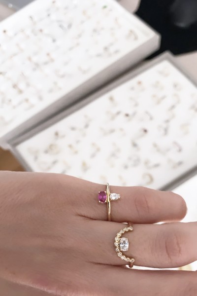 Δαχτυλίδι Χρυσό 14Κ Wine Dots