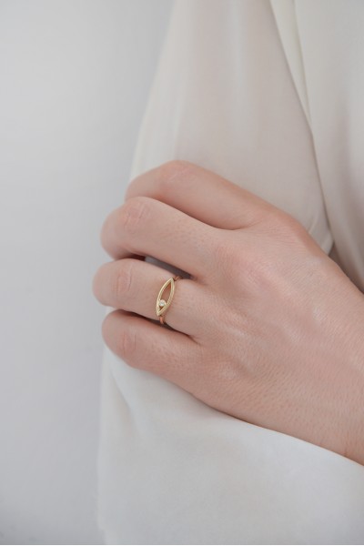 Δαχτυλίδι Χρυσό 14Κ Oval Eye 6079