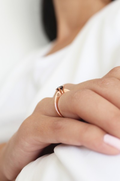 Δαχτυλίδι Ροζ Χρυσό 14Κ Καρδιά